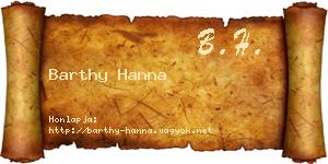 Barthy Hanna névjegykártya